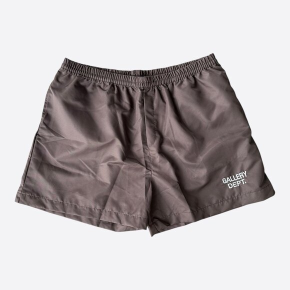Gallery Dept Brown & White Embroidered Logo Zuma Shorts - Picture 1 of 5